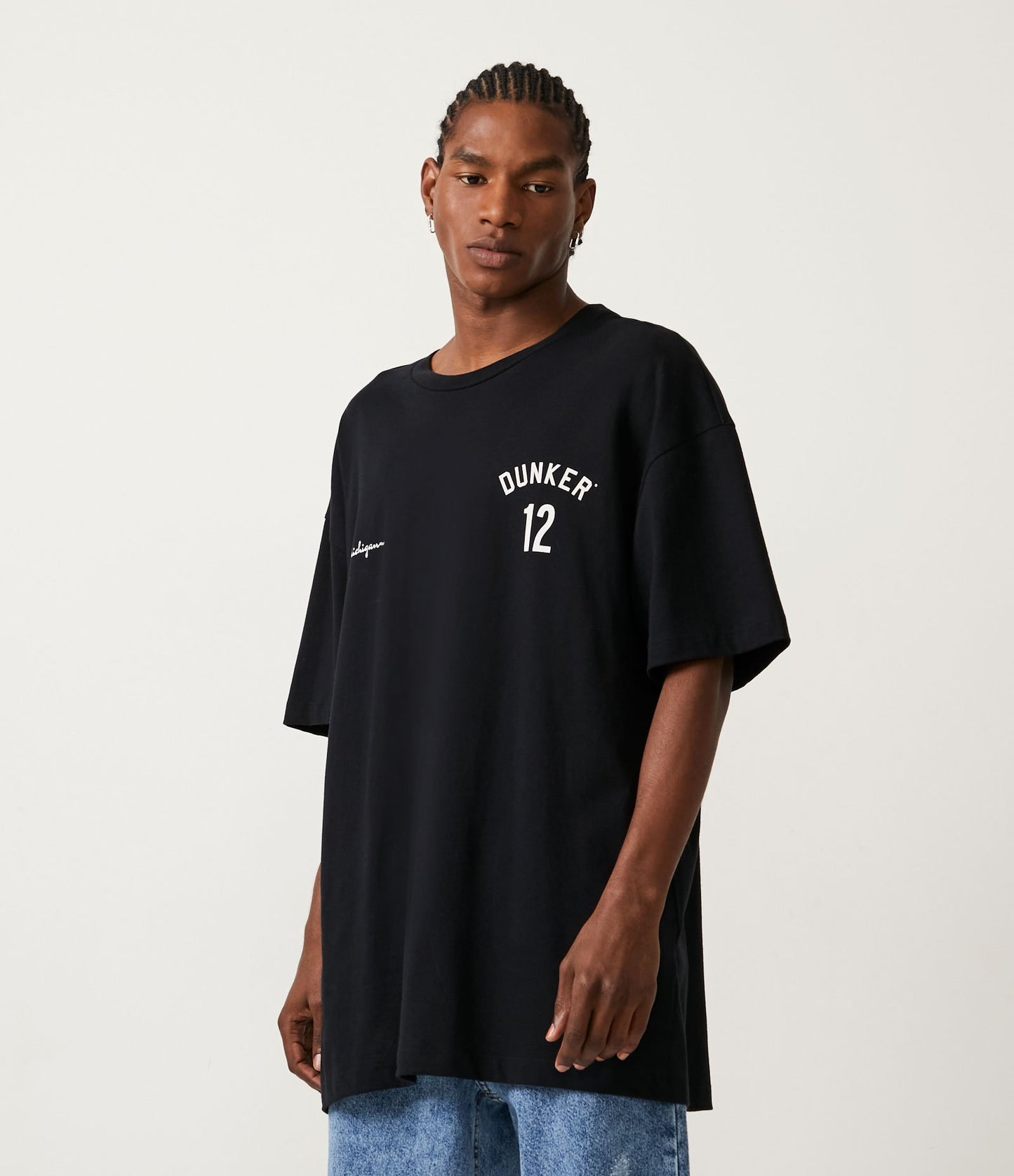 Maglietta a mezza maglia con stampa Michigan nera