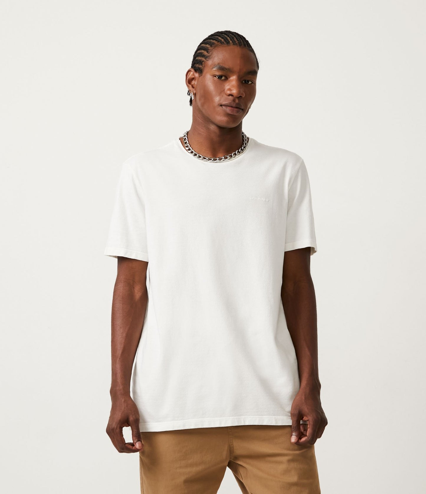 Maglietta bianca a maniche corte in jersey