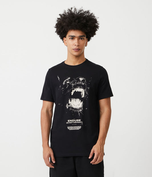 Camiseta Regular Fit em malha Jersey com estampa Black Wild Wolf
