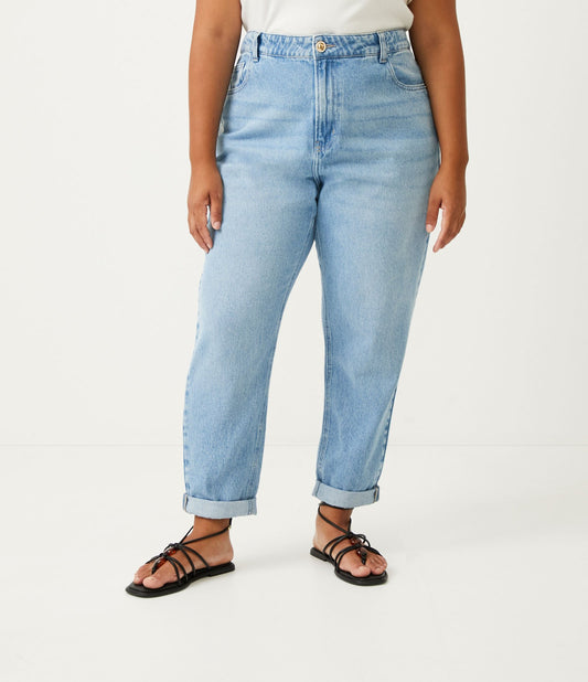 Jeans mamma con bottone a cuore, Curve e taglie forti, blu