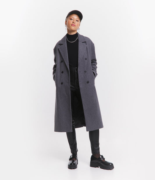 Calça skinny de PU com bolsos frontais e zíper preto