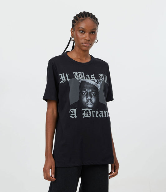 Maglietta Extended in Jersey con stampa Notorious B.I.G. - Nero