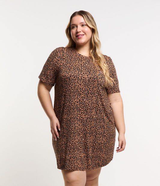 Maglione marrone con stampa leopardo - Curve e taglie forti