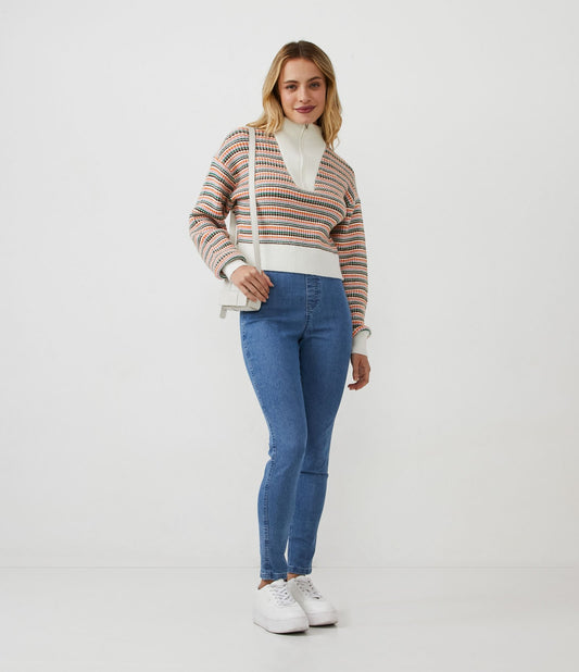 Vaqueros Jegging Azules con Cintura Elástica