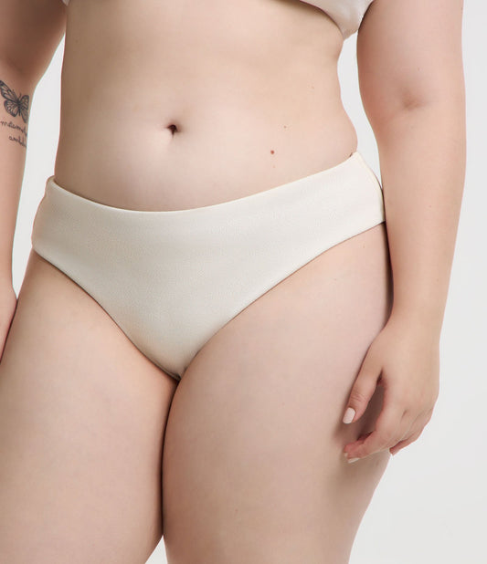 Fondo bikini a doppia stringa strutturato - Curve e taglie forti bianco sporco