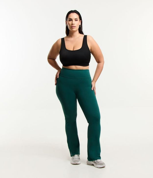 Pantaloni sportivi a gamba dritta in poliammide verde - Vestibilità asciutta - Curve e taglie forti