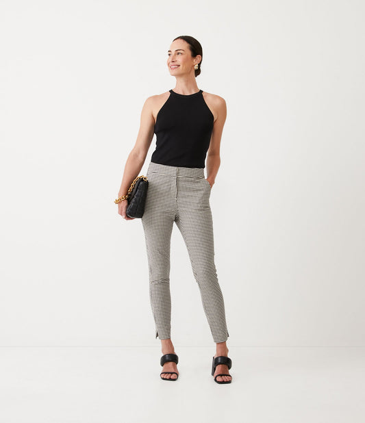 Calça Cigarrete de Algodão Acetinado Off-White