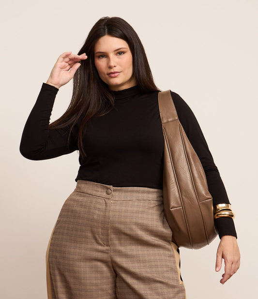 Camicetta a collo alto in Viscolycra Curve & Plus Size Nero