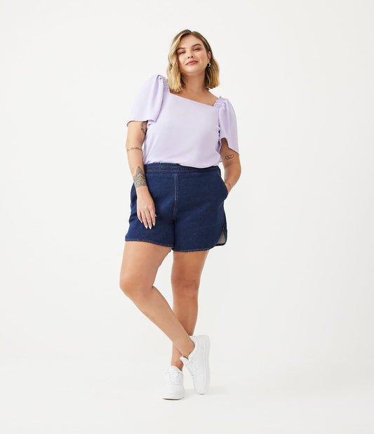 Jeans corti Curve e taglie forti Blu