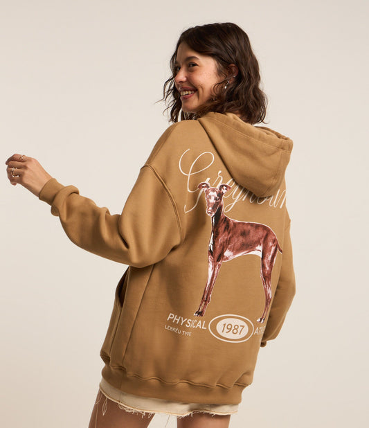 Sudadera con capucha marrón con estampado "Pet Lover