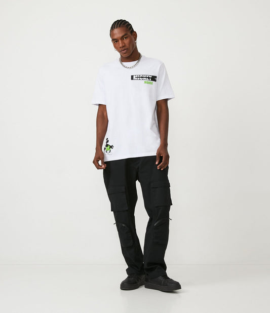 Regular Fit White T-Shirt with Mickey Print