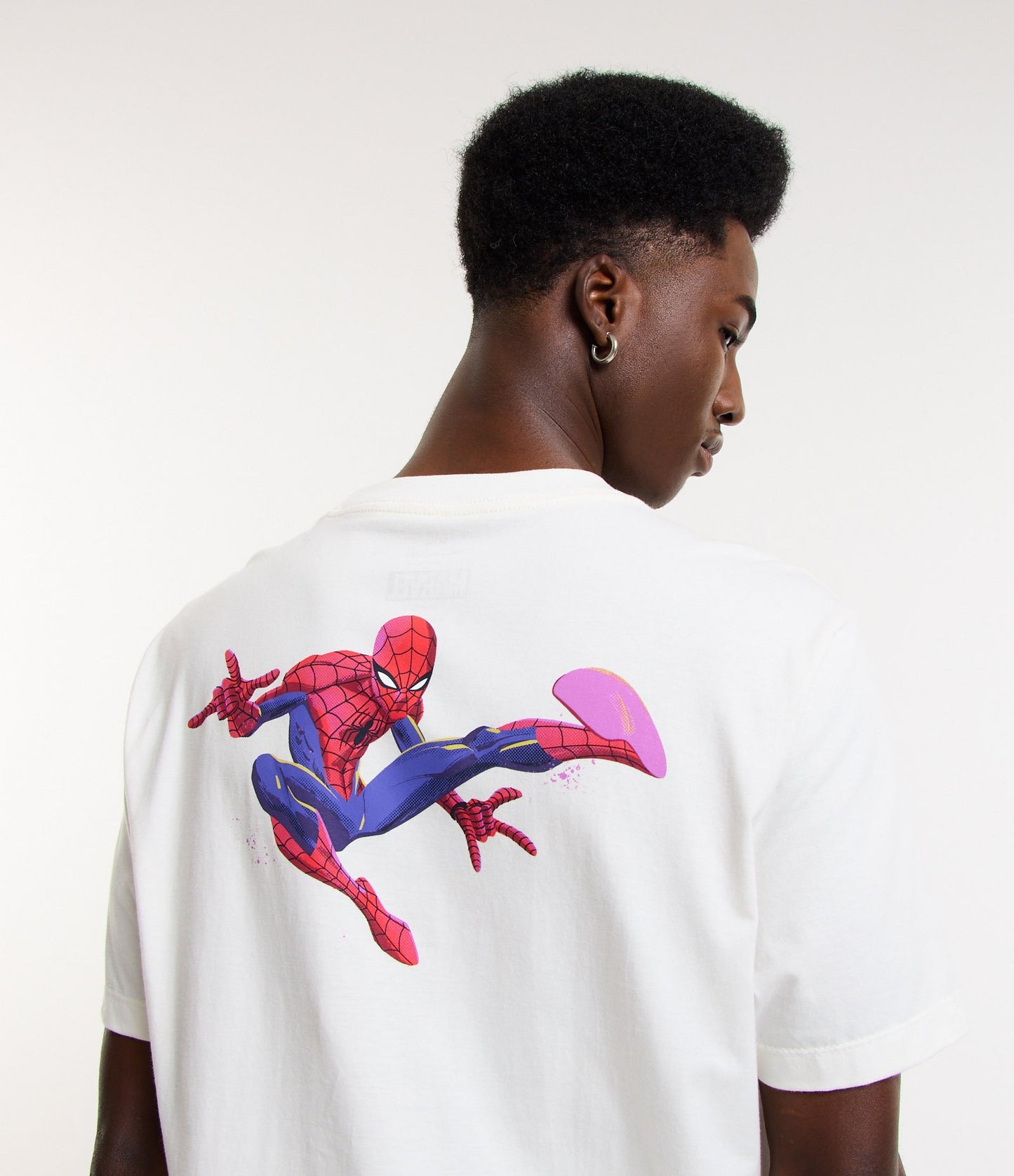 Regular Fit Cotton T-Shirt with White Spider-Man Print