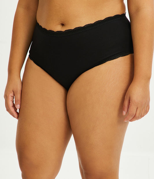 Braga bóxer de encaje negra - Curvas y tallas grandes