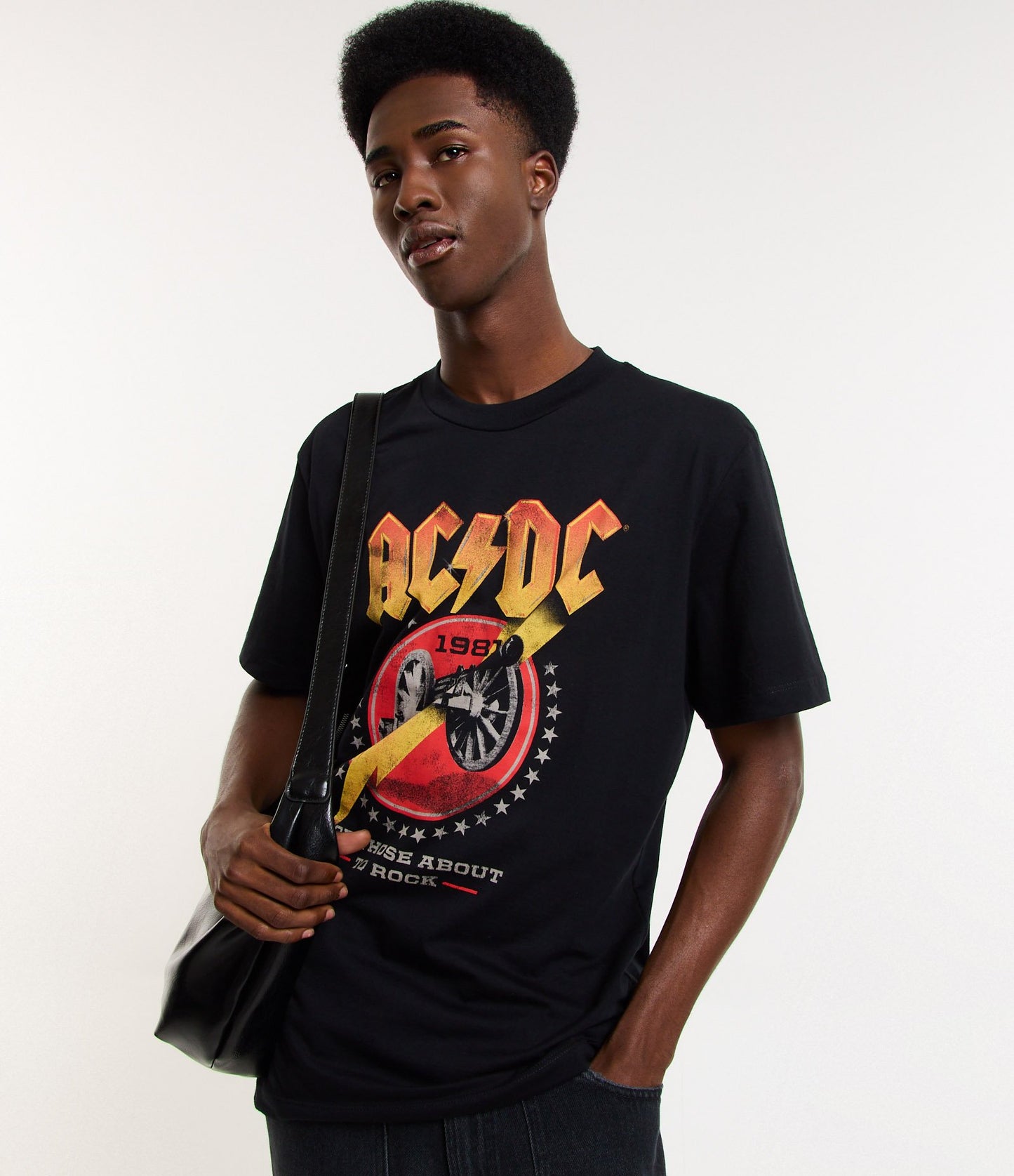 Black AC/DC Graphic Short Sleeve Comfort T-Shirt