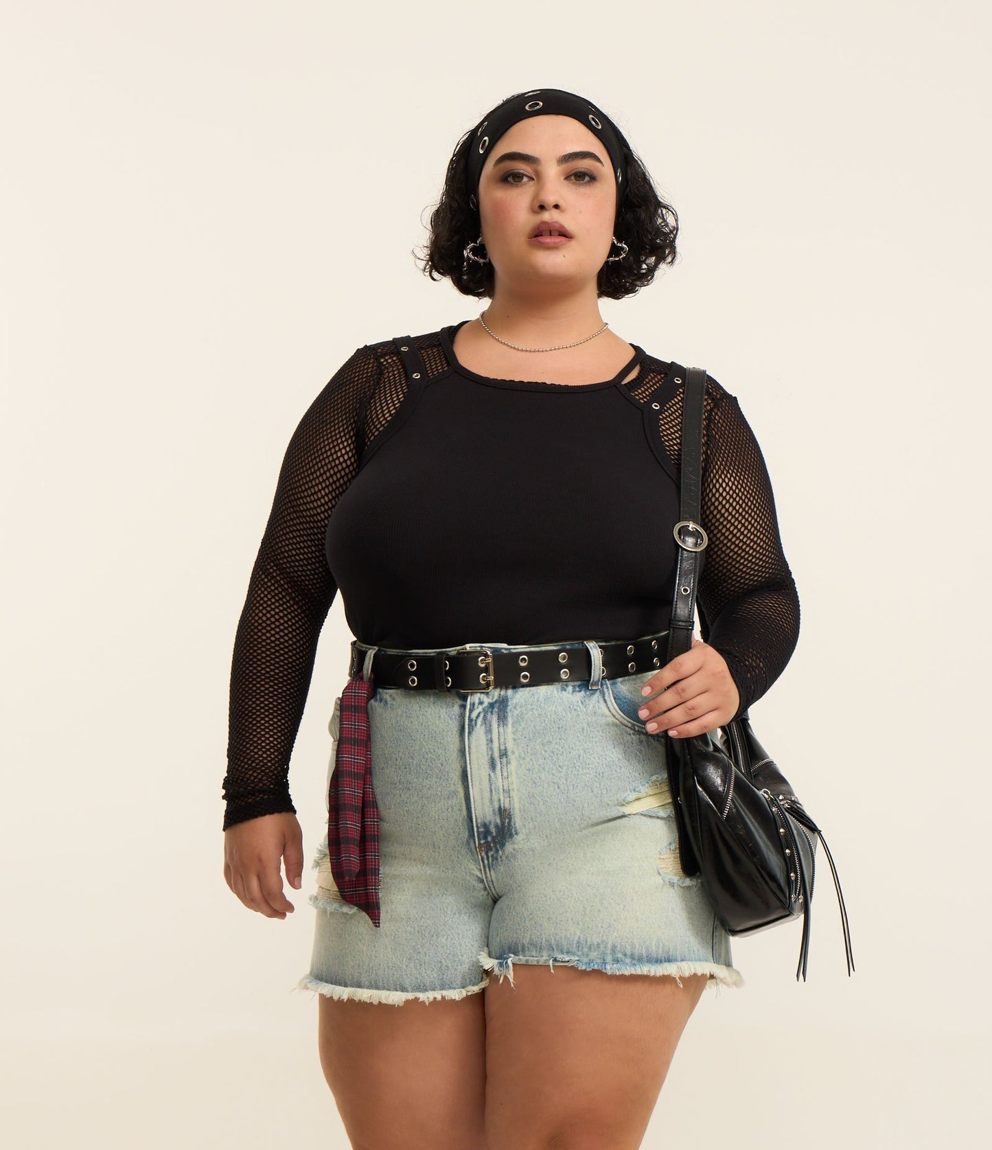 Camiseta de tirantes acanalada con tirantes dobles - Curvas y tallas grandes - Negro
