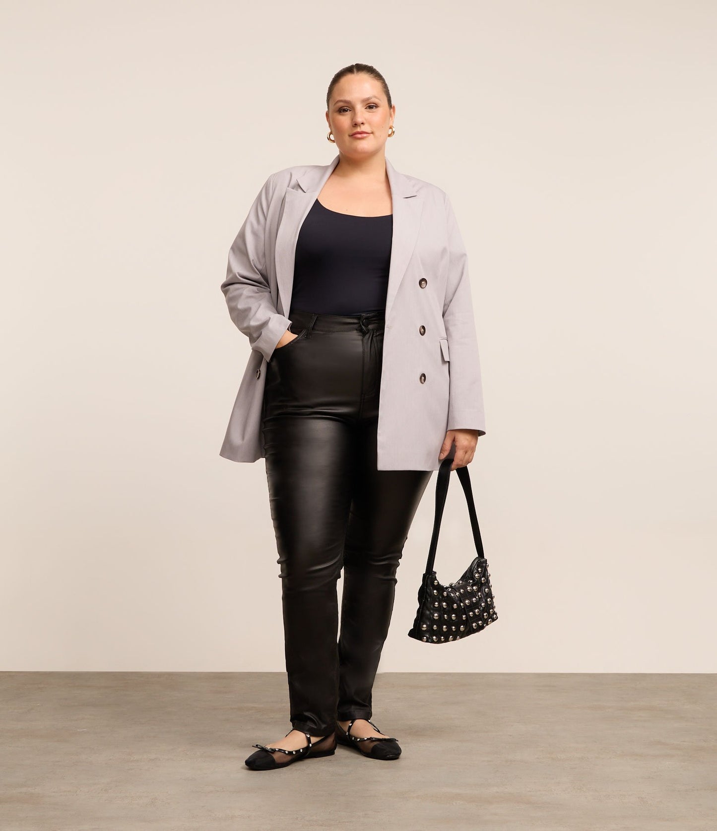 Pantaloni skinny bengalesi rivestiti Curve & Plus Size Nero