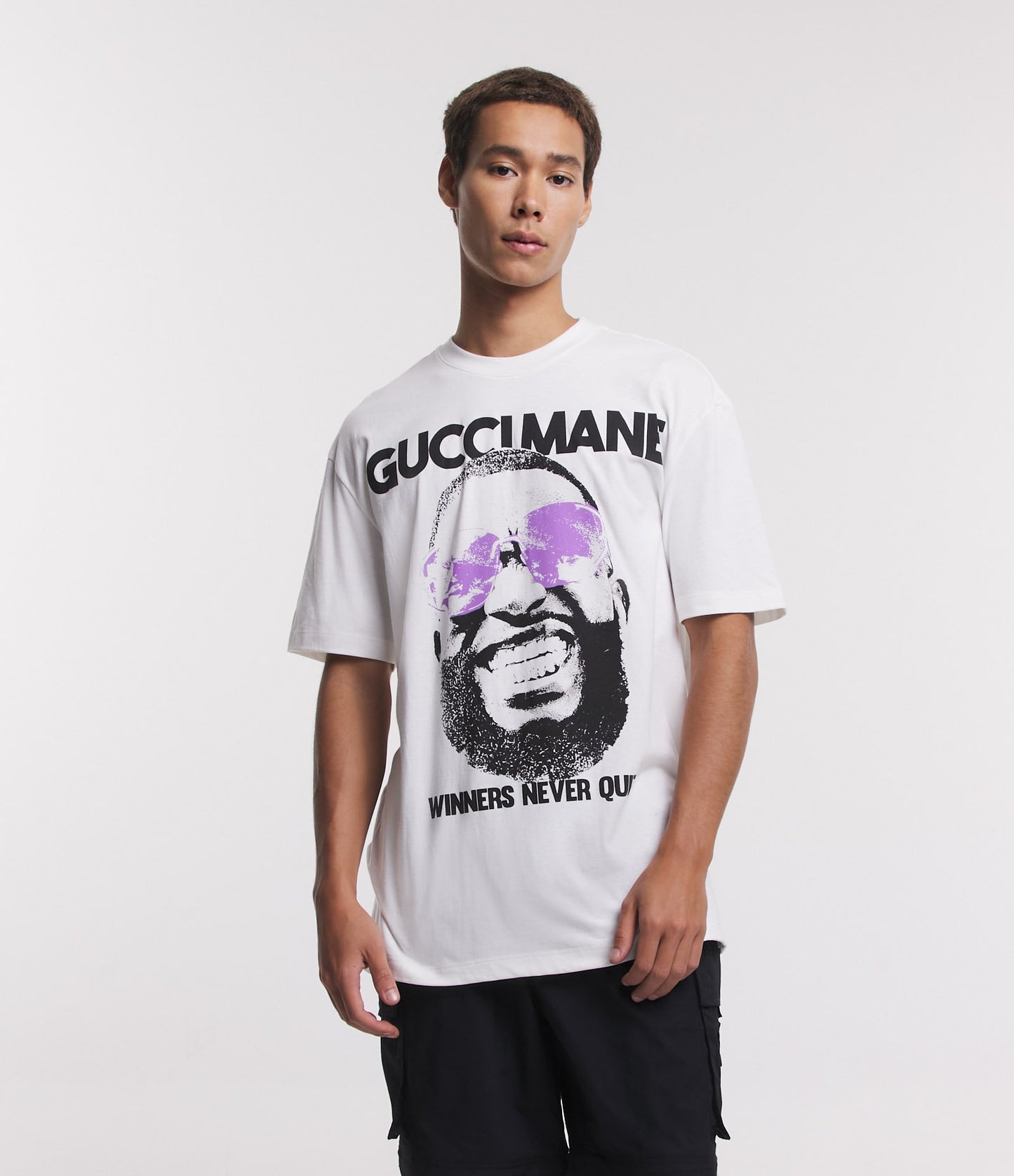 Camiseta de ajuste descontraído em malha macia com estampa Gucci Mane White