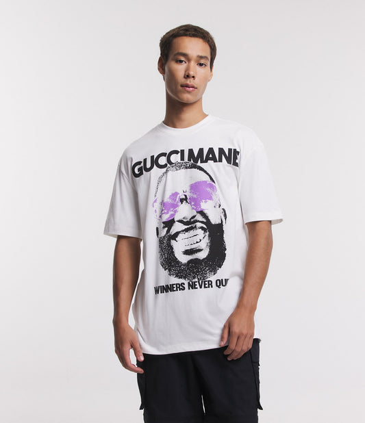 Camiseta de ajuste descontraído em malha macia com estampa Gucci Mane White