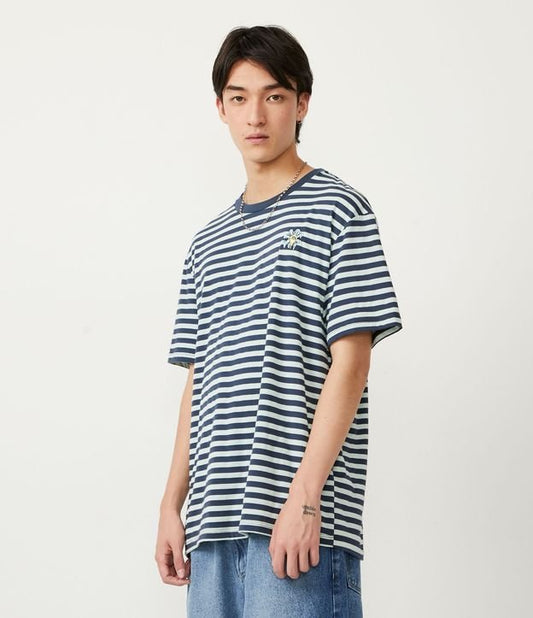 Camiseta de malha listrada azul Easy