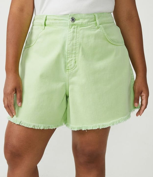 Saia de sarja em linha A verde - Curve e Plus Size