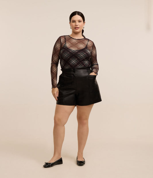 Pantaloncini Clochard in materiale sintetico nero - Curve e taglie forti