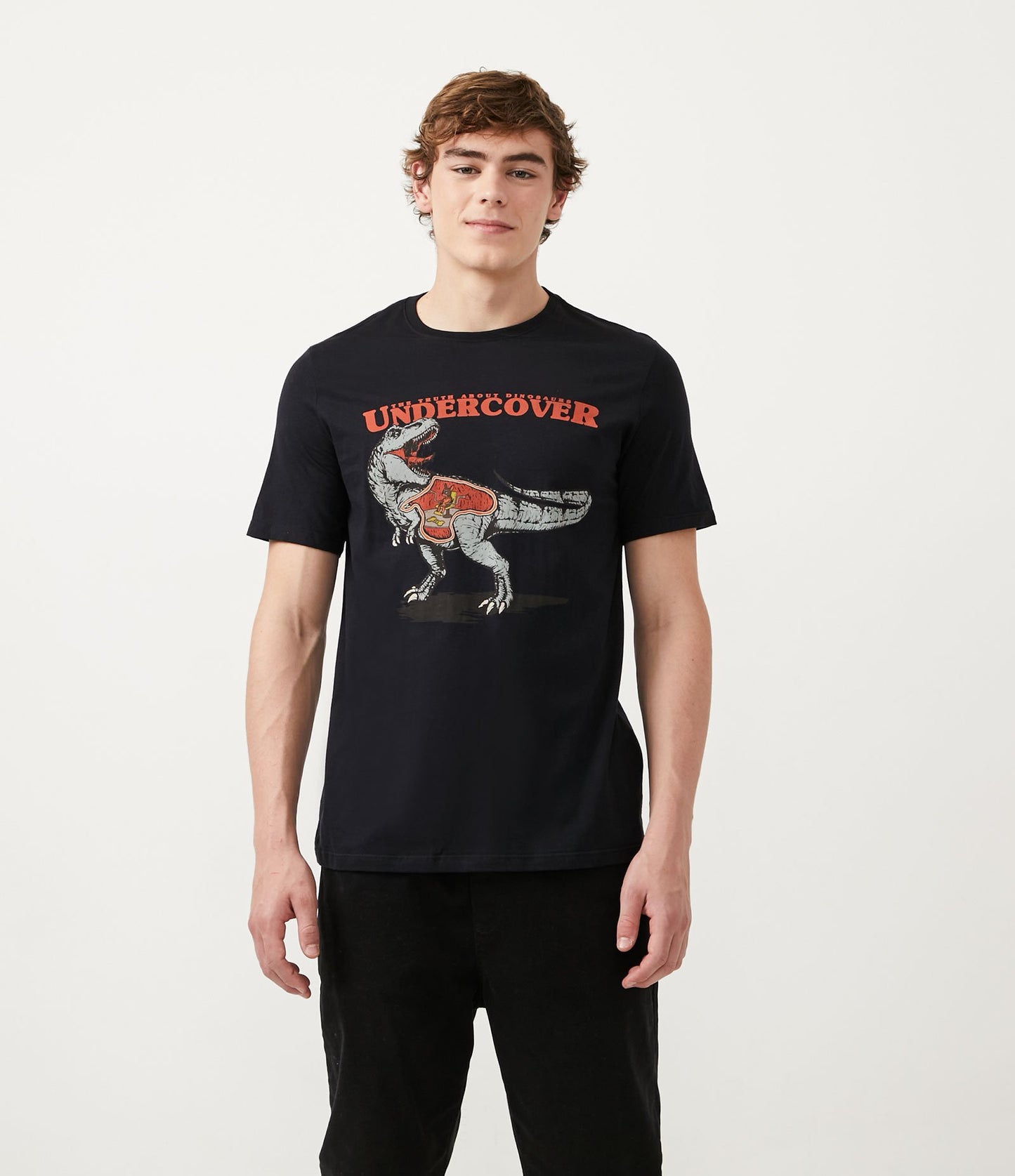 Camiseta negra de punto con estampado de Pinschersaurus