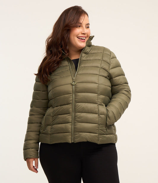 Giacca a vento verde Plus Size Curve in poliammide