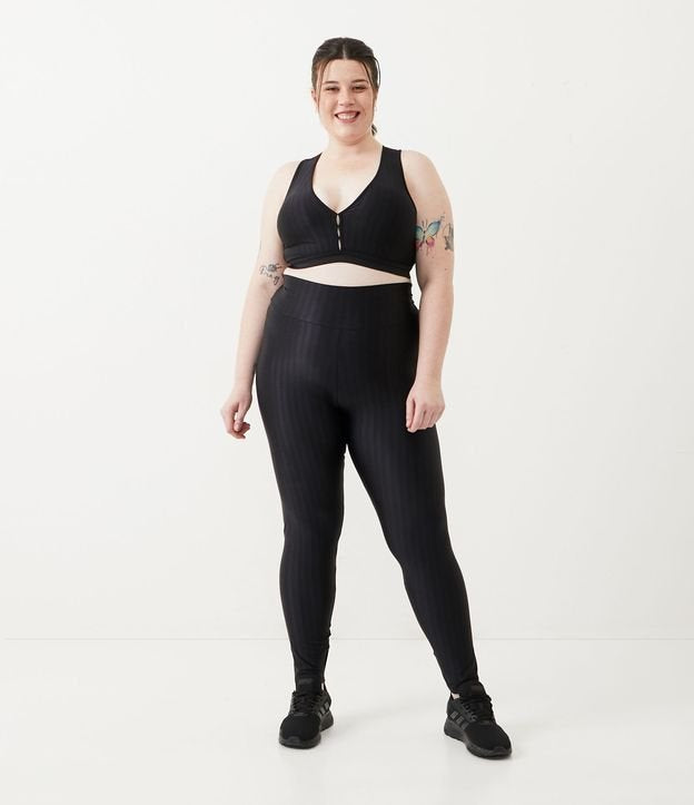 Leggings deportivos Curve & Plus Size negros de poliamida