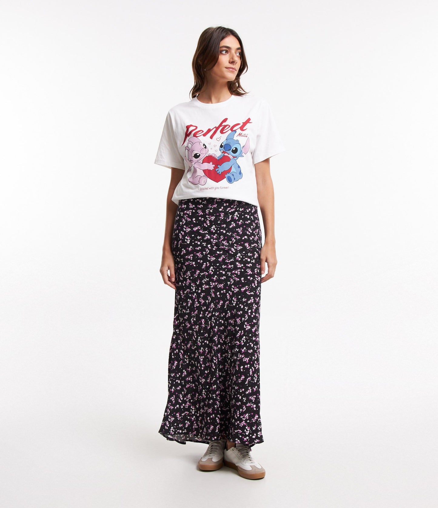 New Black Floral Liberty Viscose Midi Skirt