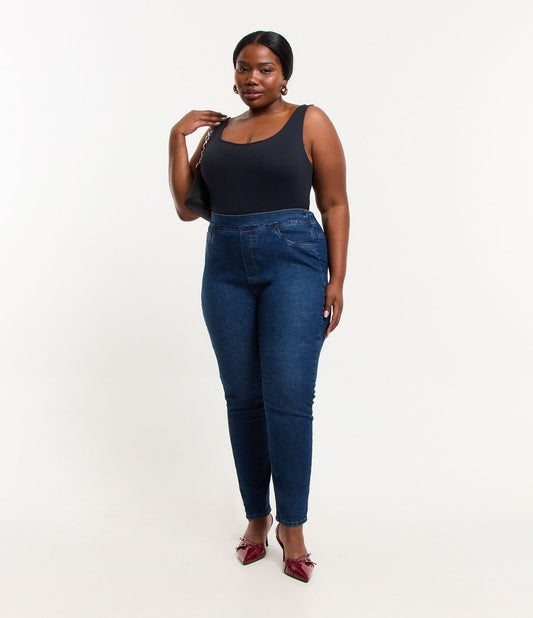 Jegging Jeans básico em tamanhos curvos e plus size - Azul