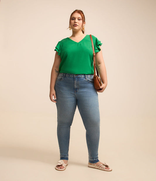 Jeans skinny, lavaggio sporco, Curve e taglie forti, blu