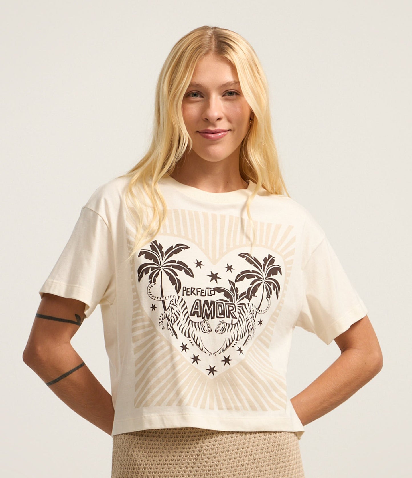 Maglietta corta in cotone con stampa Perfect Love Snow White