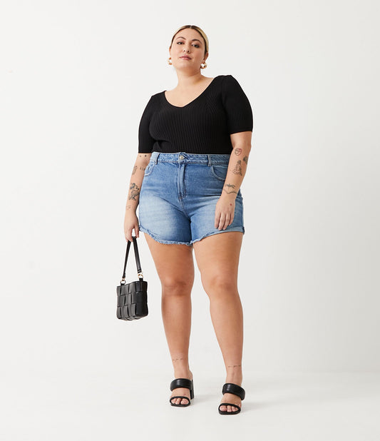 Jeans corti mamma basic blu Curve e taglie forti
