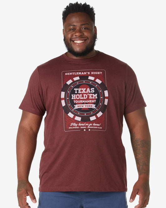 Men's Plus Size Short Sleeve T-Shirt with Text Print in Wine by Allman for Riachuelo
