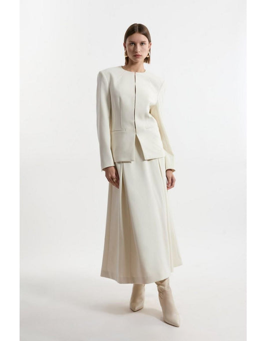 Gonna da ballo completa sartoriale stretch compatta con dettagli di cucitura