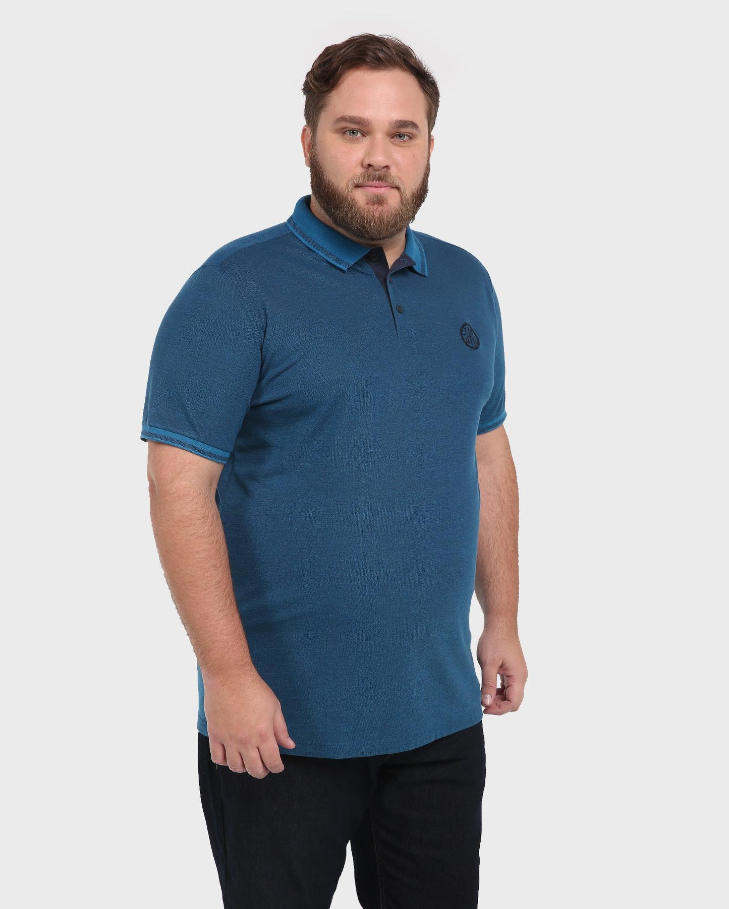 Plus Size Polo Shirt - Blue