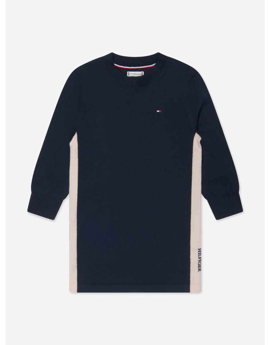 Vestido de suéter Monotype Navy para meninas