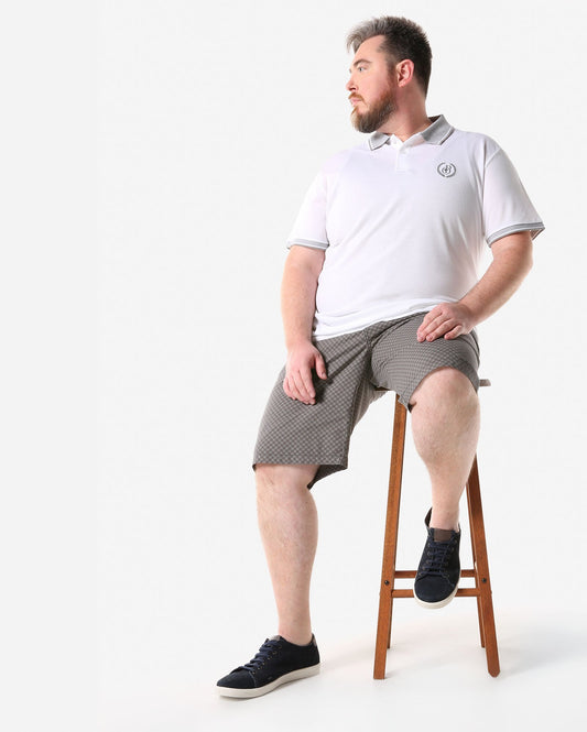 Plus Size Printed Bermuda Shorts - Gray