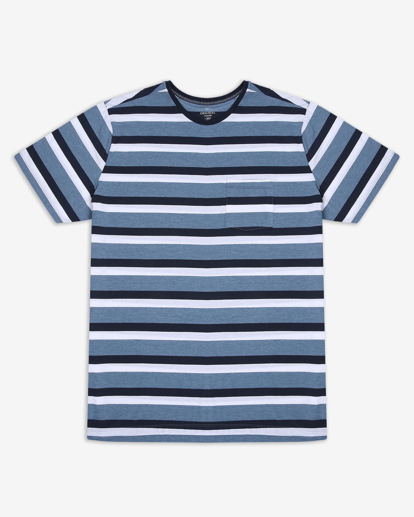 Camiseta de malha listrada plus size - Multicolor