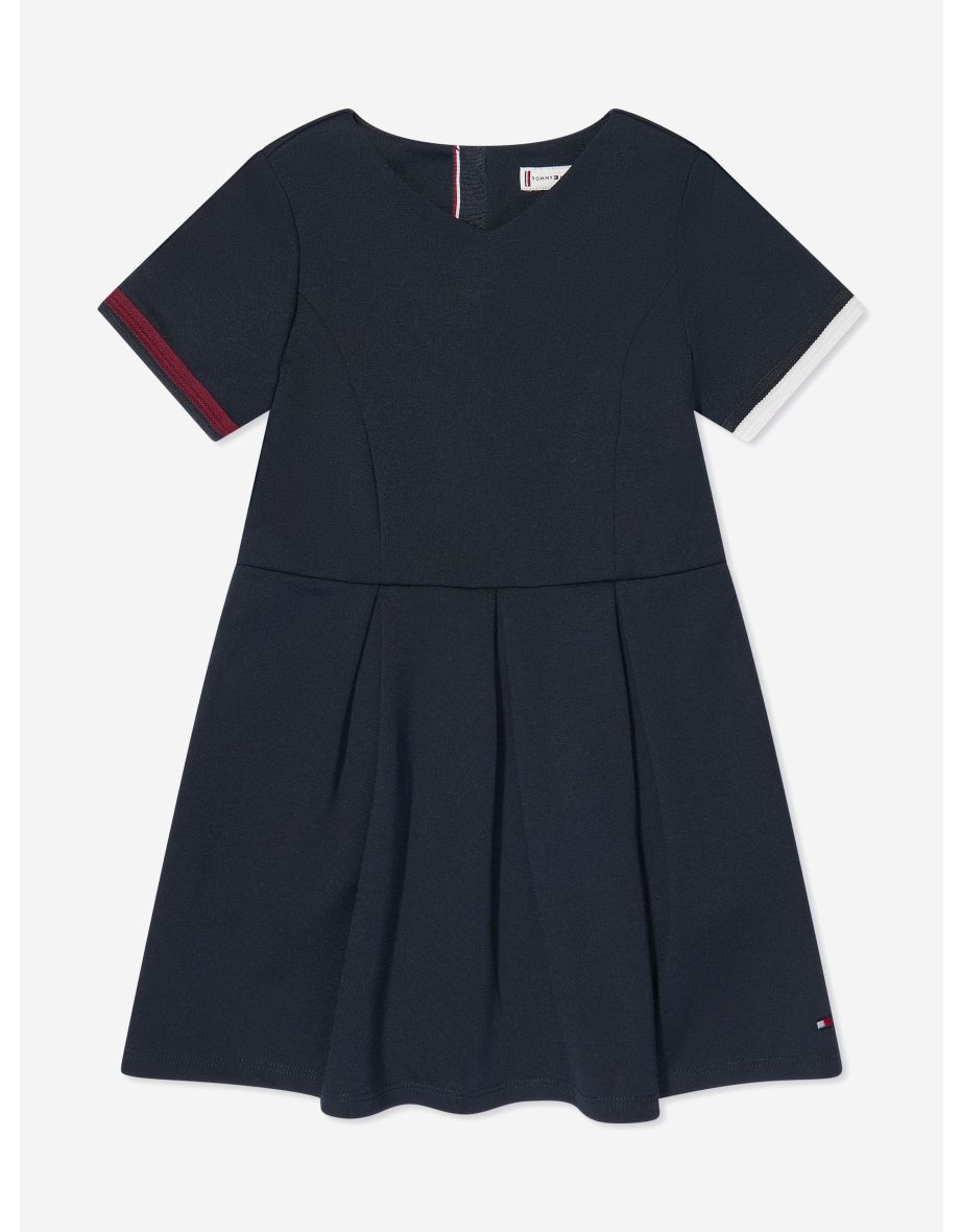 Vestido Global Stripe Punto para meninas em azul-marinho