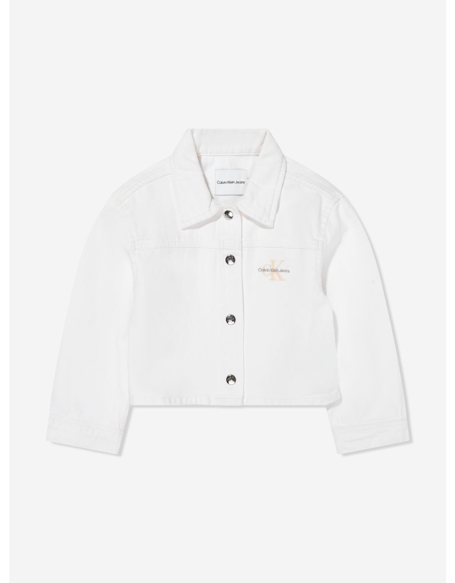 Chaqueta vaquera con botones marfil para niña Calvin Klein