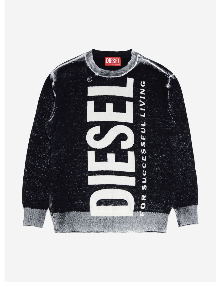 Jersey de punto afeitado negro para niño
