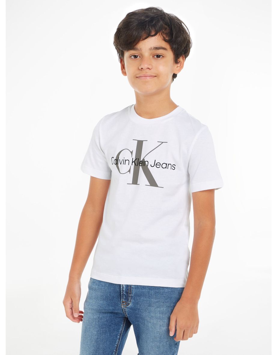 Calvin Klein Kids - Maglietta con logo Monogram - Bianco