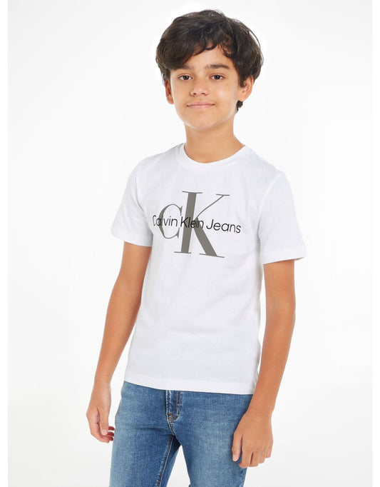 Calvin Klein Kids - Maglietta con logo Monogram - Bianco