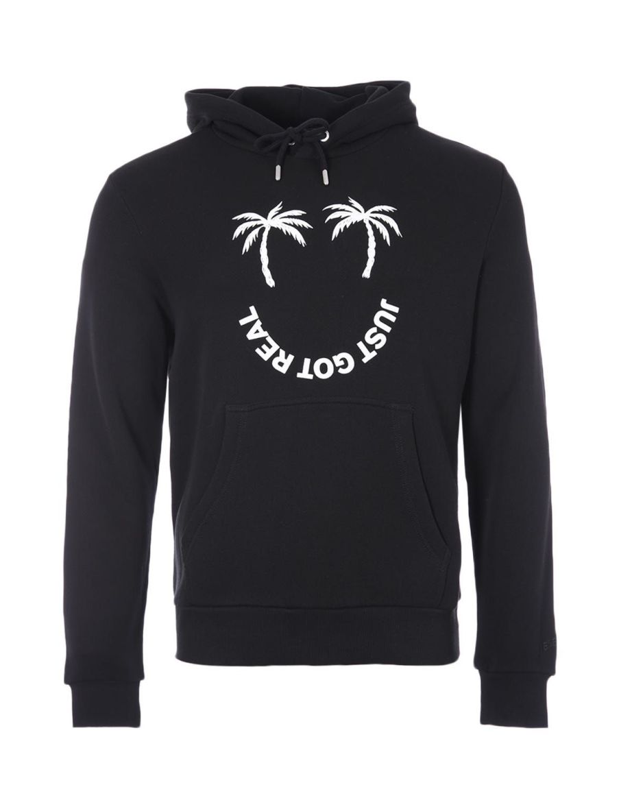 Sudadera con capucha gráfica Diesel negra para hombre