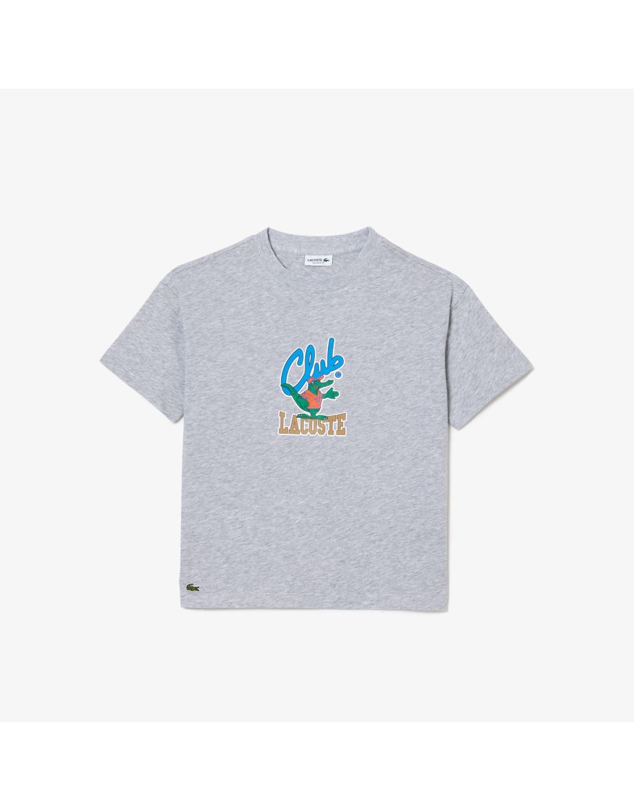 Boy's Lacoste Juniors Mascot Print T-Shirt - Grey