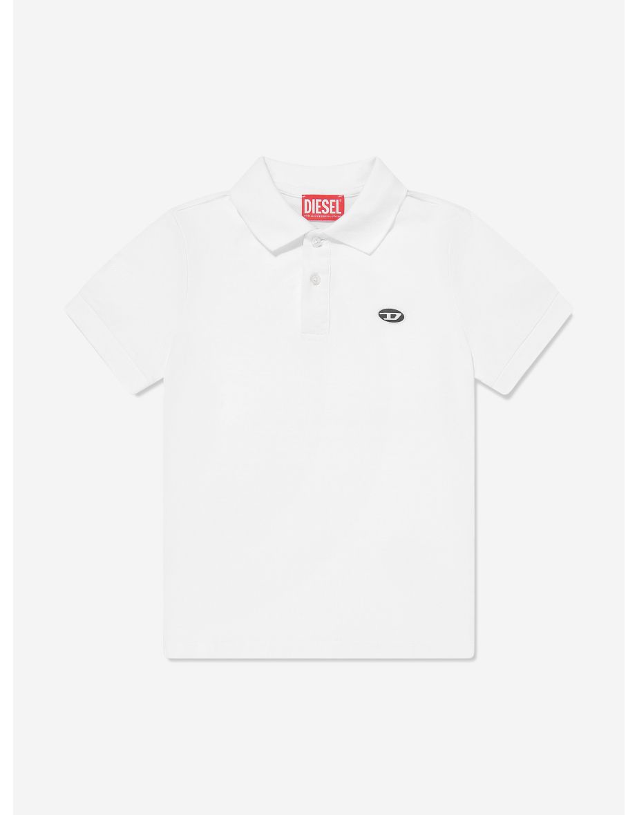 Diesel Boys Oval D White Polo Shirt