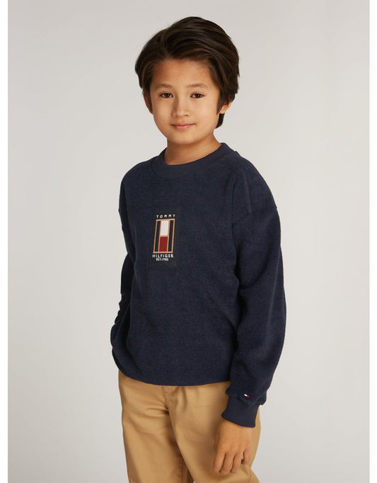 Tommy Hilfiger Sudadera Flag Boucle Azul Marino para Niño