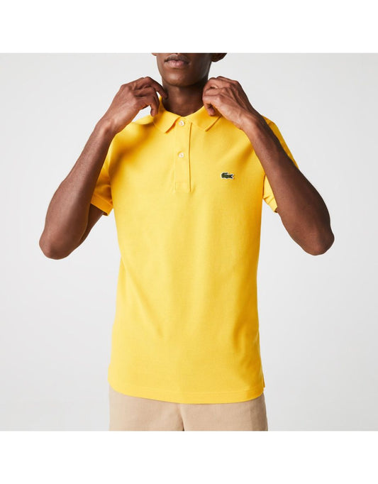 Camisa polo masculina Lacoste Slim Fit Piqué - Amarelo