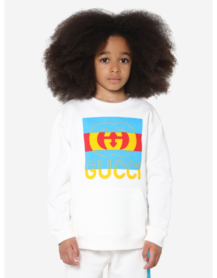 Felpa con logo da bambino in bianco